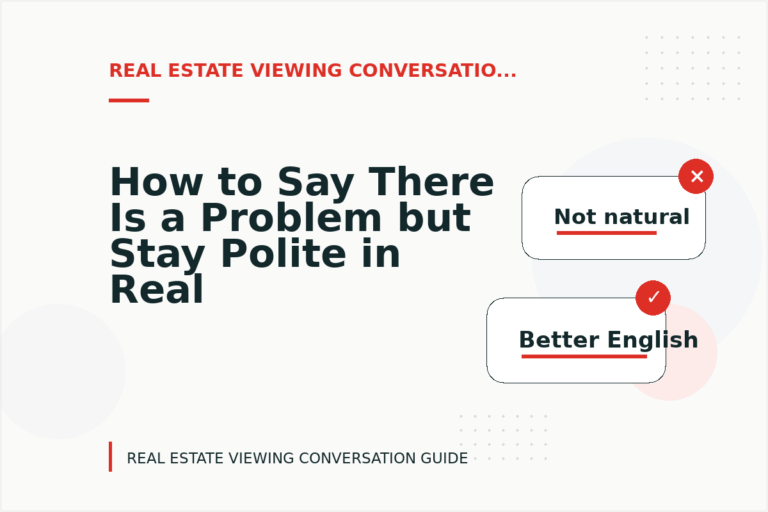 How to Say There Is a Problem but Stay Polite in Real Estate Viewing Conversation English